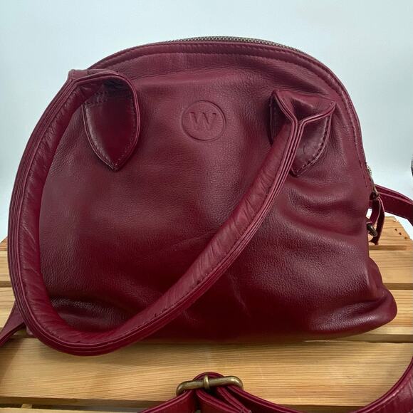 Wanderers Travel Co The Banff Burgundy Red Full Grain Leather Crossbody Purse - Picture 7 of 10